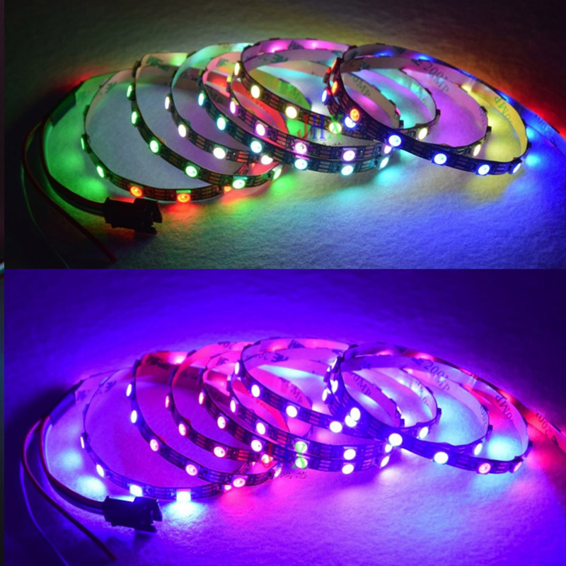 DC5V Narrowest 3mm/0.12in Wide SK6812 RGB 2020SMD 60LEDs/M Digital Individually Addressable LED Strips - 3.28ft Roll DC5V Narrowest 3mm/0.12in Wide SK6812 RGB 2020SMD 60LEDs/M Digital Individually Addressable LED Strips - 3.28ft Roll
